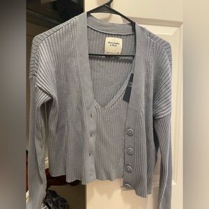 Blue Abercrombie and fitch two piece sweater and cardigan.